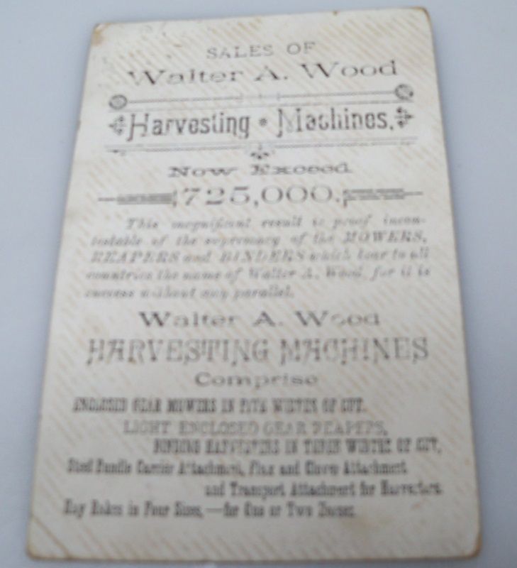 Advertising Trade Card Harvesting Machines Advertising Trade Card Harvesting Machines