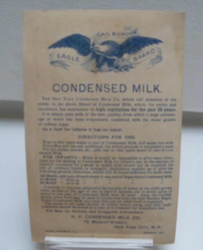 Advertising Trade Card "Borden Milk" Advertising Trade Card "Borden Milk"