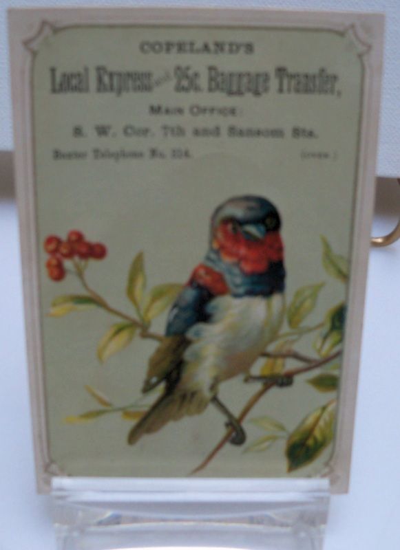 Advertising Trade Card "Copeland's Baggage Transfer" Advertising Trade Card "Copeland's Baggage Transfer"