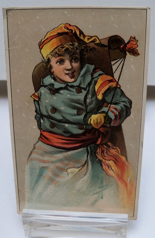 Advertising Trade Card Boy Carrying a Toboggan Advertising Trade Card Boy Carrying a Toboggan