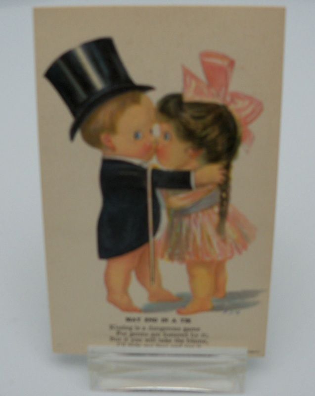 Artist Signed Postcard Bridal Couple Children Artist Signed Postcard Bridal Couple Children