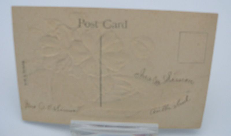 Embossed Floral and Fish Postcard Embossed Floral and Fish Postcard
