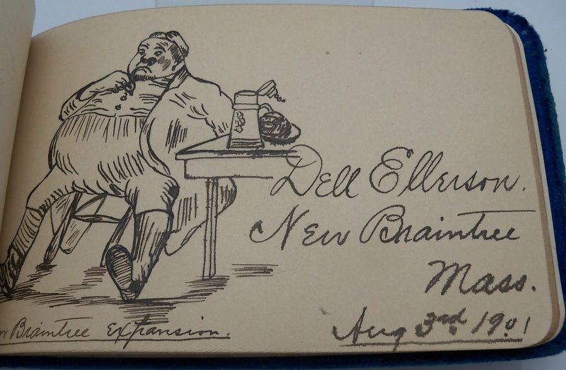 Victorian Blue Velvet Autograph Book with Autographs Victorian Blue Velvet Autograph Book with Autographs