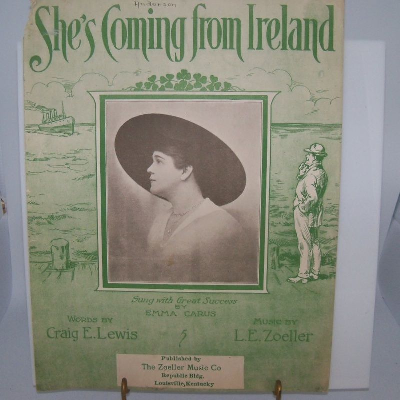 Irish Sheet Music "She's Coming from Ireland" Irish Sheet Music "She's Coming from Ireland"