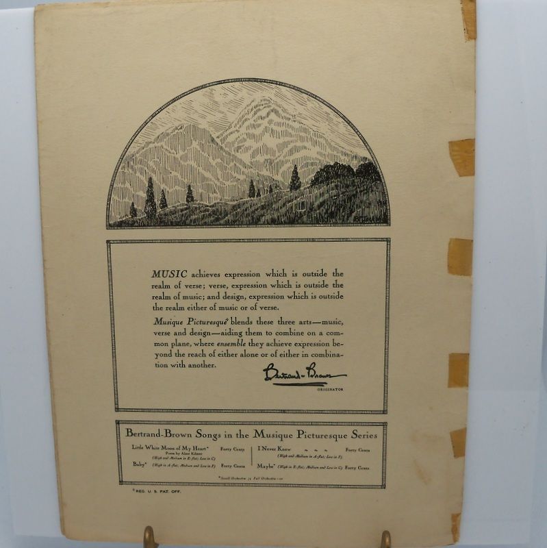 Sheet Music "Baby" Mother and Child Sheet Music "Baby" Mother and Child