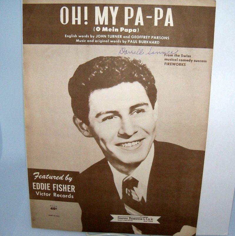 Sheet Music Eddie Fisher "Oh My Pa-Pa" Sheet Music Eddie Fisher "Oh My Pa-Pa"