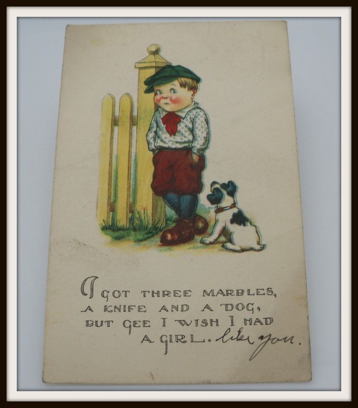 Postcard Little Boy and Puppy Postcard Little Boy and Puppy