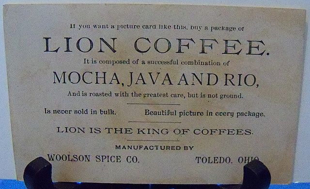 Two Lion Coffee Advertising Trade Cards with Roses Two Lion Coffee Advertising Trade Cards with Roses