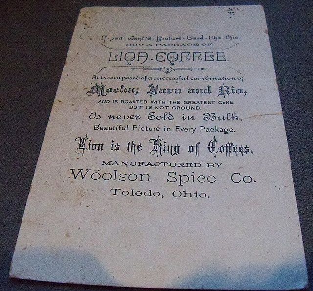 Two Lion Coffee Advertising Trade Cards with Roses Two Lion Coffee Advertising Trade Cards with Roses
