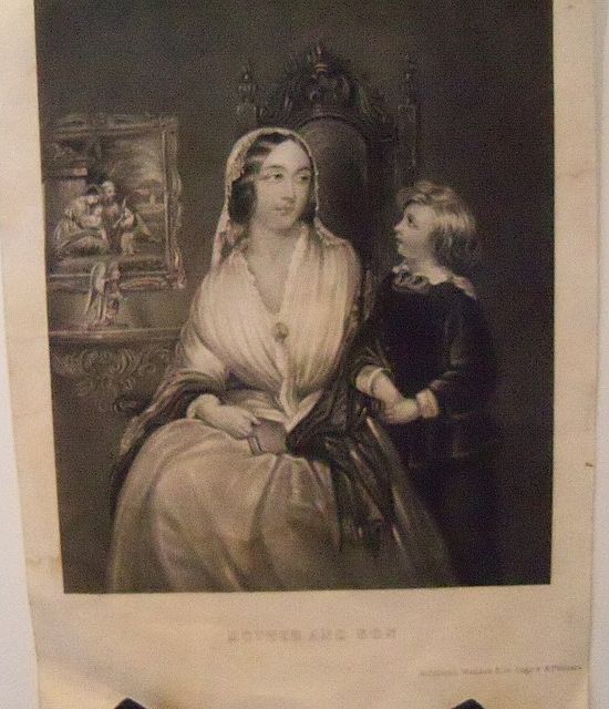 Steel Engraving of Mother and Child Steel Engraving of Mother and Child