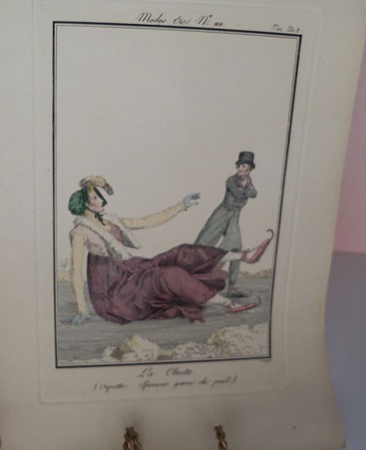 Two French Empire Fashion Prints of Two Couples Two French Empire Fashion Prints of Two Couples