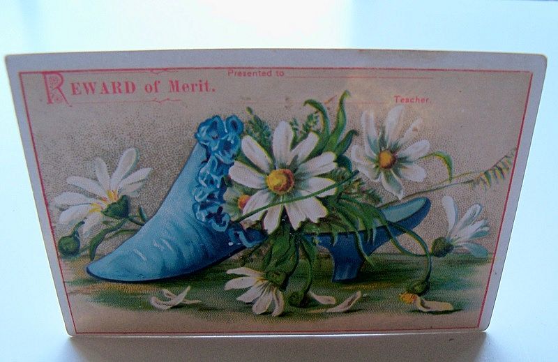 Reward of Merit Card with Shoe and Daisies Reward of Merit Card with Shoe and Daisies