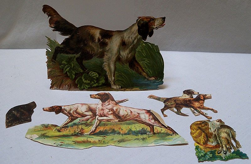 Victorian Scraps of Hunting Dogs Victorian Scraps of Hunting Dogs