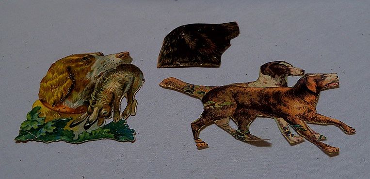 Victorian Scraps of Hunting Dogs Victorian Scraps of Hunting Dogs