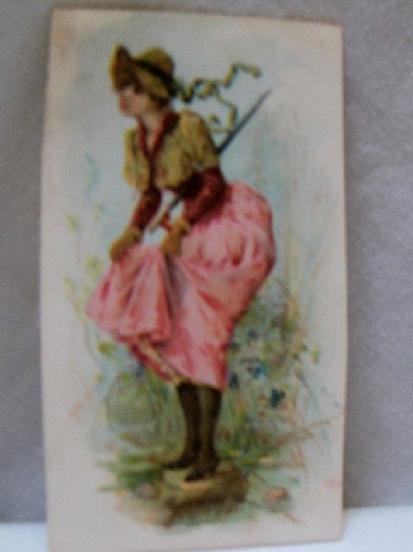 Advertising Trade Card Flirty Lady Tobacco Card Advertising Trade Card Flirty Lady Tobacco Card