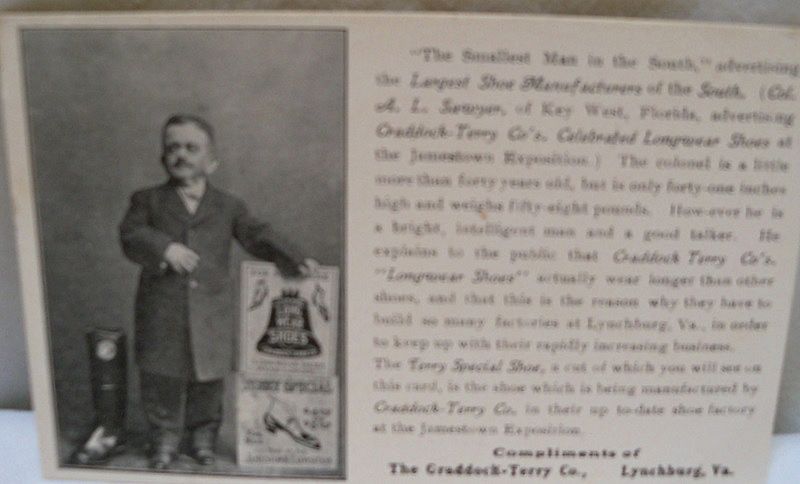 Postcard "The Smallest Man in the South" Postcard "The Smallest Man in the South"