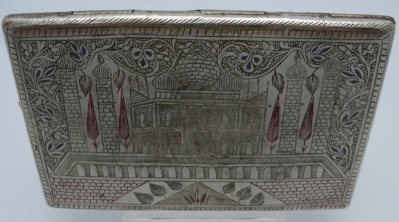 Indian Silver Cigarette Carrying Case Indian Silver Cigarette Carrying Case