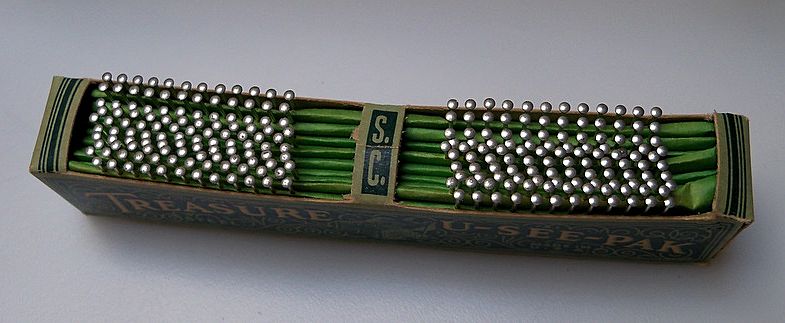 Package of Straight Pin "Treasure U-See-Pak" Package of Straight Pin "Treasure U-See-Pak"