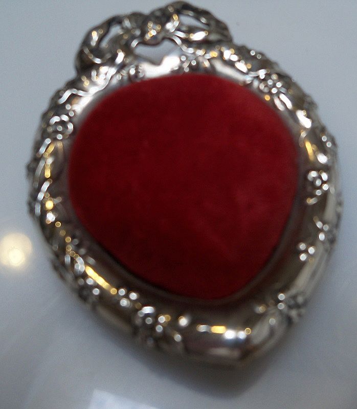 Sterling Silver Heart Shaped Pincushion Sterling Silver Heart Shaped Pincushion