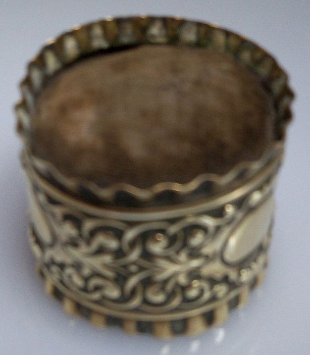 Ornate Brass Pincushion with original cushion Ornate Brass Pincushion with original cushion
