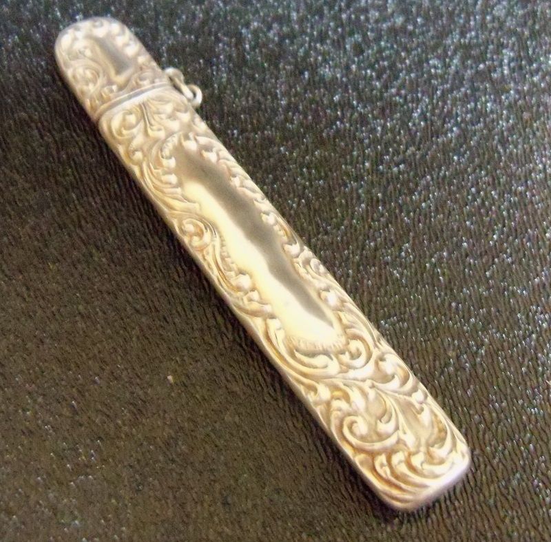 Ornate American Sterling Needlecase Ornate American Sterling Needlecase