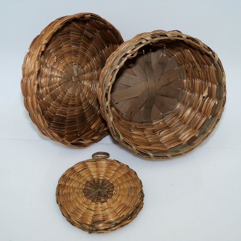 Sweet Grass Covered Sewing Basket Sweet Grass Covered Sewing Basket