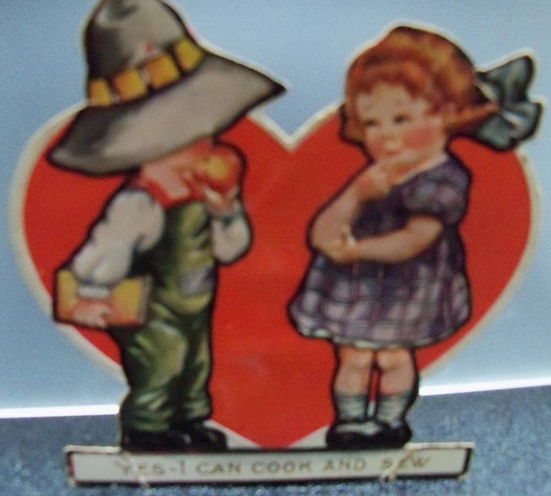 A stand Up Valentine with a traditional woman's theme A stand Up Valentine with a traditional woman's theme