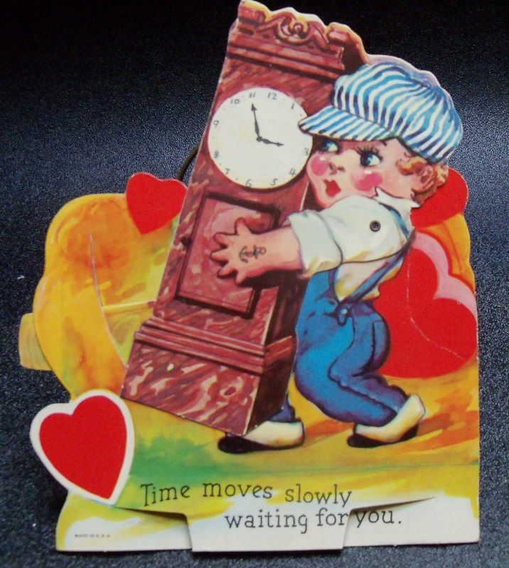 Mechanical Valentine Boy Carrying Grandfather Clock Mechanical Valentine Boy Carrying Grandfather Clock