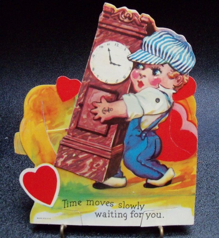 Mechanical Valentine Boy Carrying Grandfather Clock Mechanical Valentine Boy Carrying Grandfather Clock