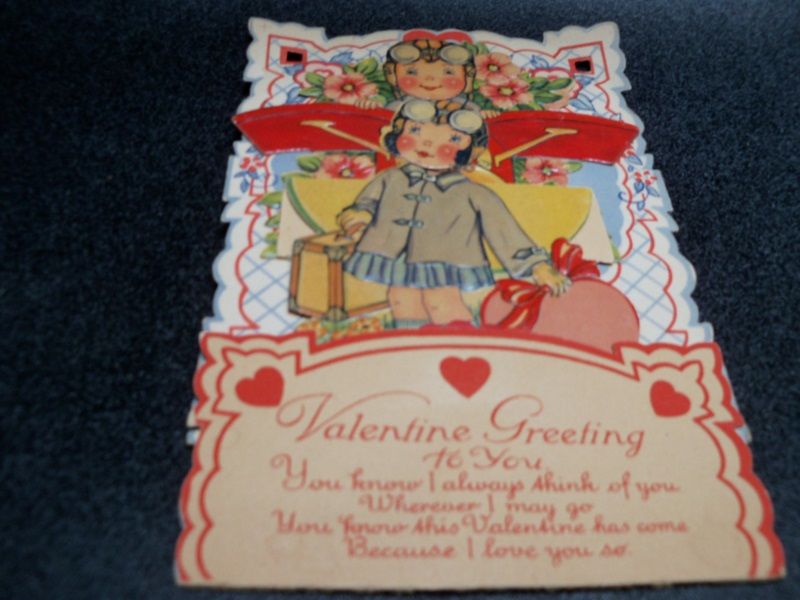 Large Three Dimensional Airplane and Pilot Valentine Large Three Dimensional Airplane and Pilot Valentine
