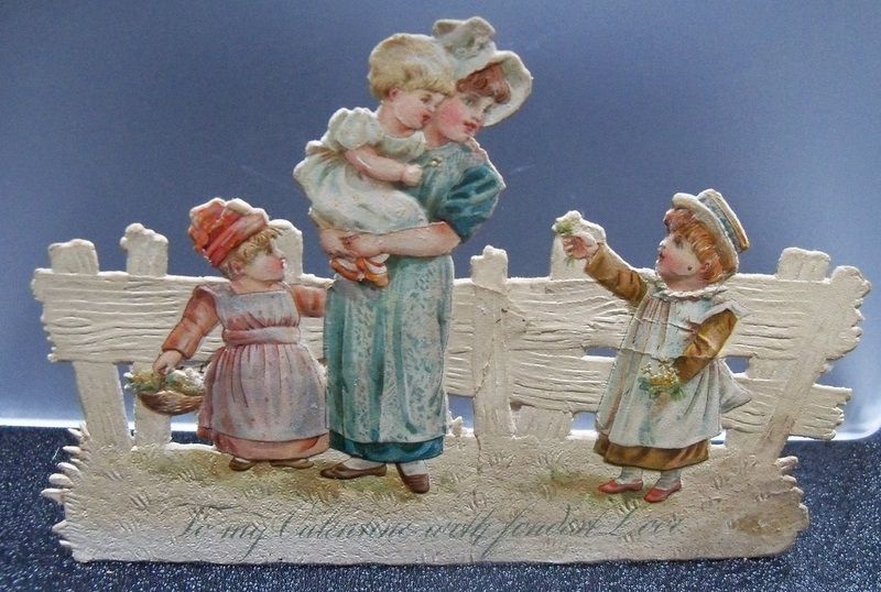 Early Victorian Children Valentine Card Early Victorian Children Valentine Card
