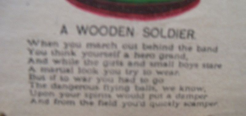 Vinegar Valentine "A Wooden Soldier" Vinegar Valentine "A Wooden Soldier"