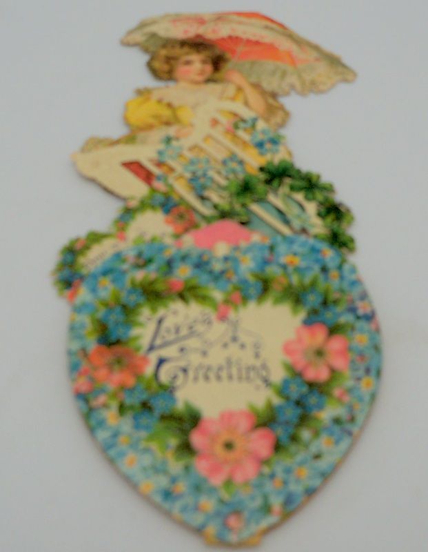 Sweet Little Girl with Umbrella Hone comb Puff Valentine Sweet Little Girl with Umbrella Hone comb Puff Valentine