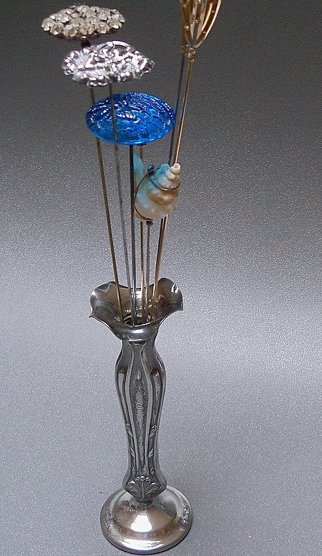 Hatpin Silverplate Dome Shape Hatpin Silverplate Dome Shape