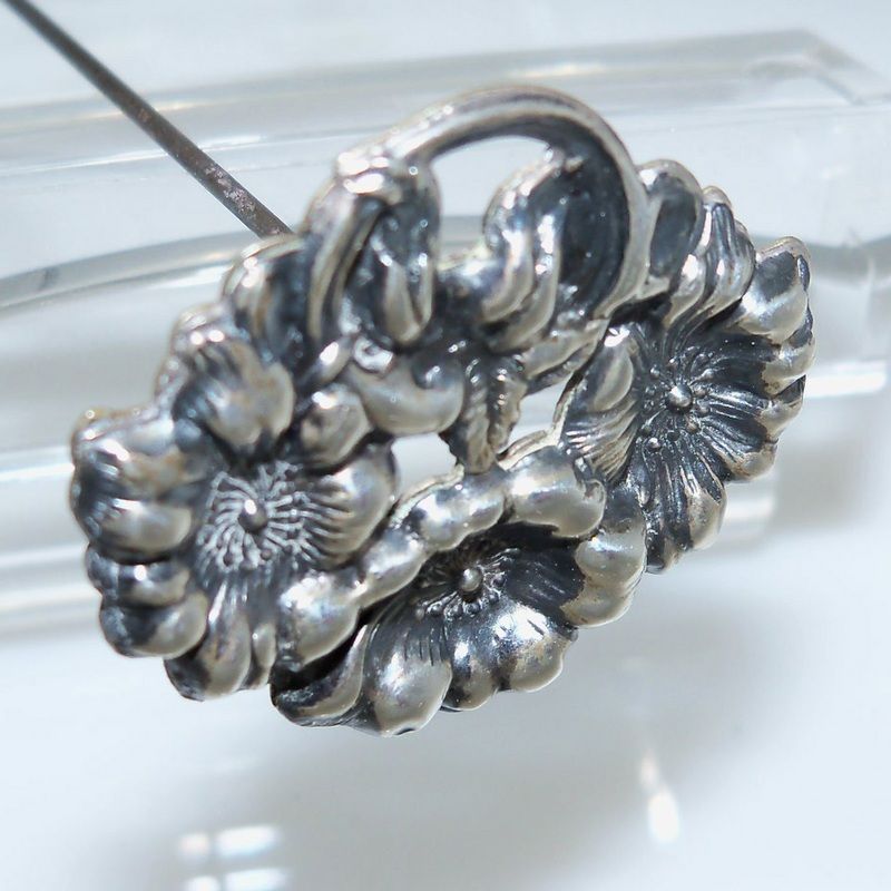 Hatpin Sterling Floral Top Hatpin Sterling Floral Top