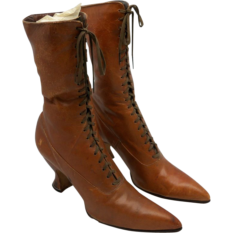 Victorian Ladies Lace up Shoes Rust Color Victorian Ladies Lace up Shoes Rust Color