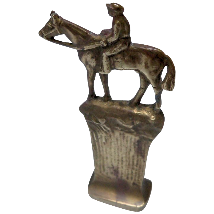 Brass Figural Jockey on Horse Wax Seal Brass Figural Jockey on Horse Wax Seal