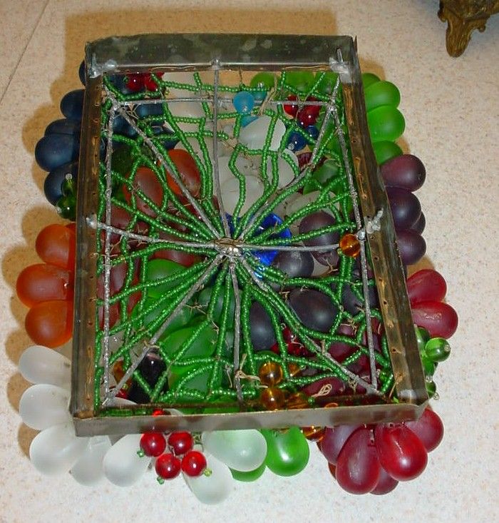 Grandest Czech Glass Beaded Fruit Lamp Grandest Czech Glass Beaded Fruit Lamp