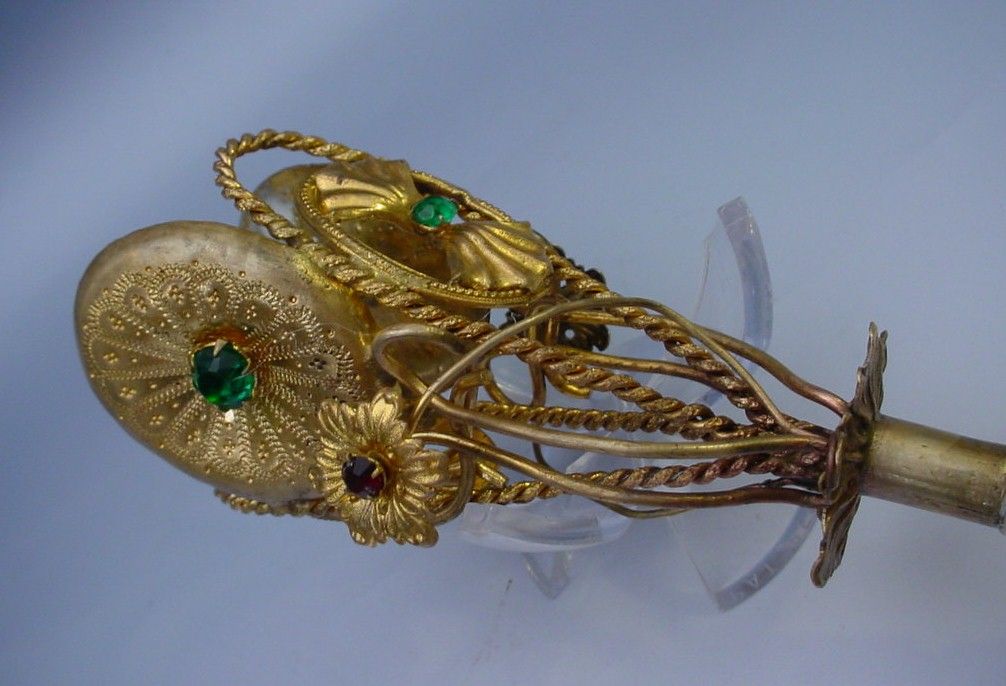 Antique French Jeweled Tussie Mussie Posey Holder Antique French Jeweled Tussie Mussie Posey Holder