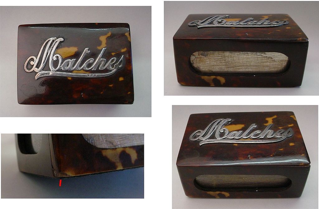 Antique Tortoise " Cigarettes and Matches Box Set Antique Tortoise " Cigarettes and Matches Box Set