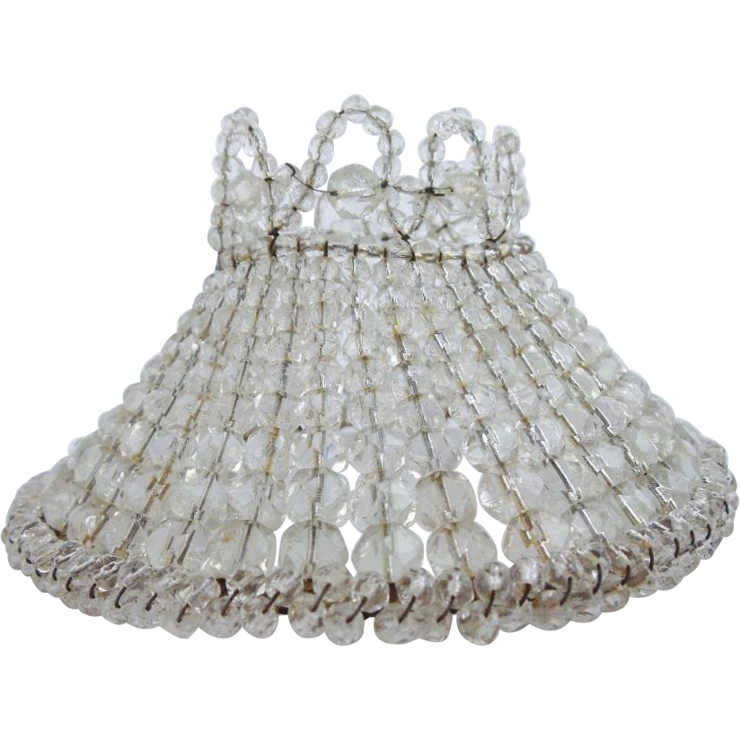 Antique Crystal Beaded Lamp Shade from worldrarities on Ruby Lane