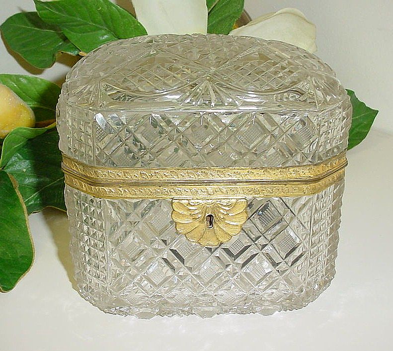 Fabulous Antique French Dome Top Cut Crystal Casket Fabulous Antique French Dome Top Cut Crystal Casket