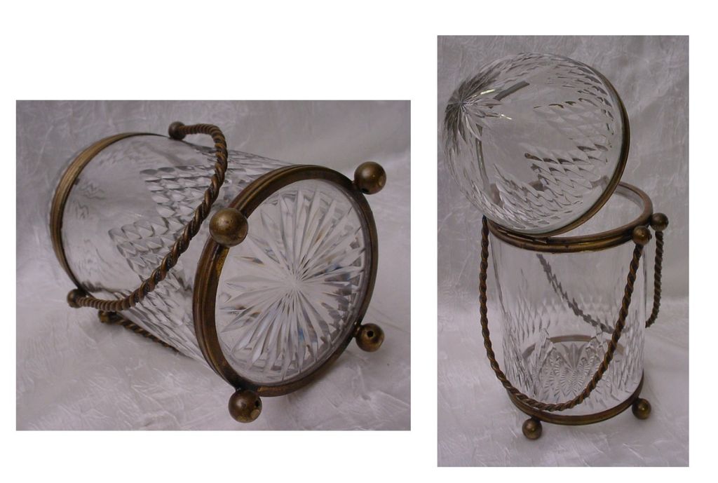 Spectacular Antique French Cut Crystal Casket"Double Handle" Spectacular Antique French Cut Crystal Casket"Double Handle"