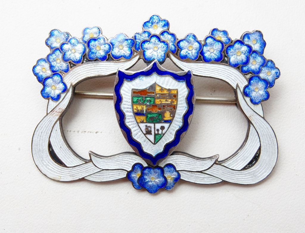 Sterling and Enameled Brooch Signed Sterling and Enameled Brooch Signed