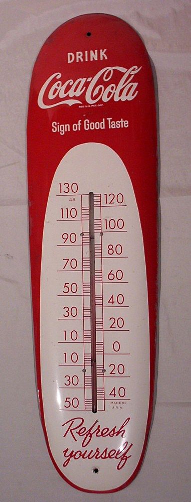 Fabulous 1948 Coca-Cola Cigar Shaped Thermometer 30" Fabulous 1948 Coca-Cola Cigar Shaped Thermometer 30"