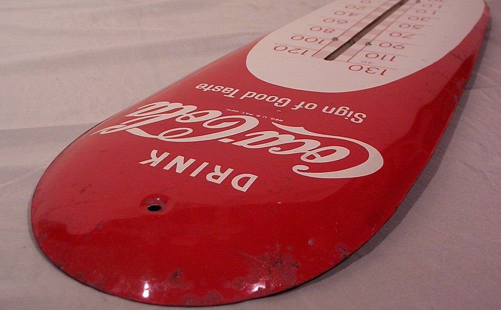 Fabulous 1948 Coca-Cola Cigar Shaped Thermometer 30" Fabulous 1948 Coca-Cola Cigar Shaped Thermometer 30"