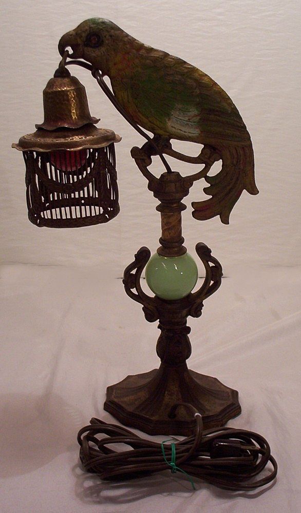 Fabulous Vintage Newel Post Cast Parrot Lamp Fabulous Vintage Newel Post Cast Parrot Lamp