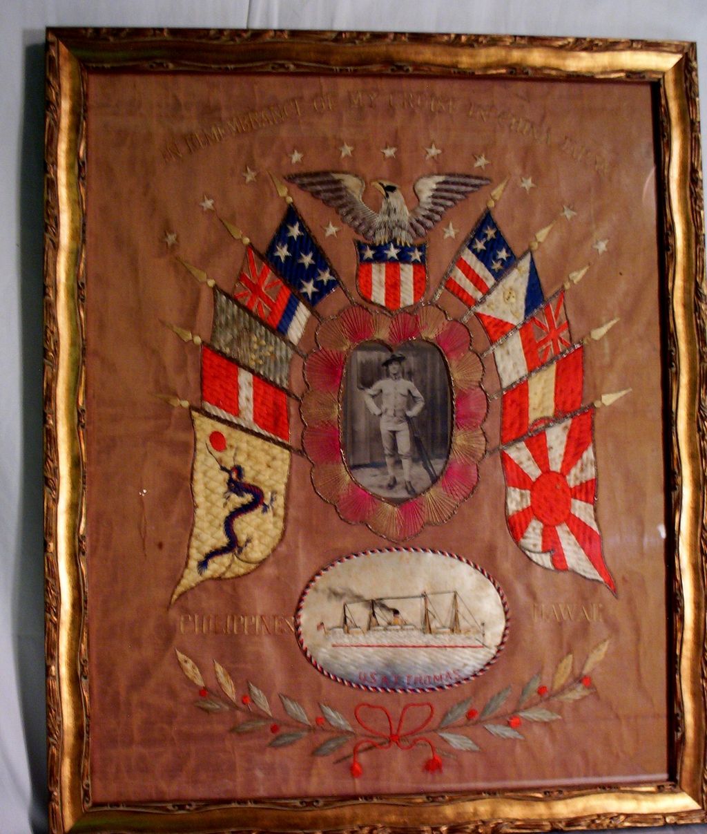 WW1 Memorial String Art on Rice Cloth US A T Thomas Transport Ship WW1 Memorial String Art on Rice Cloth US A T Thomas Transport Ship