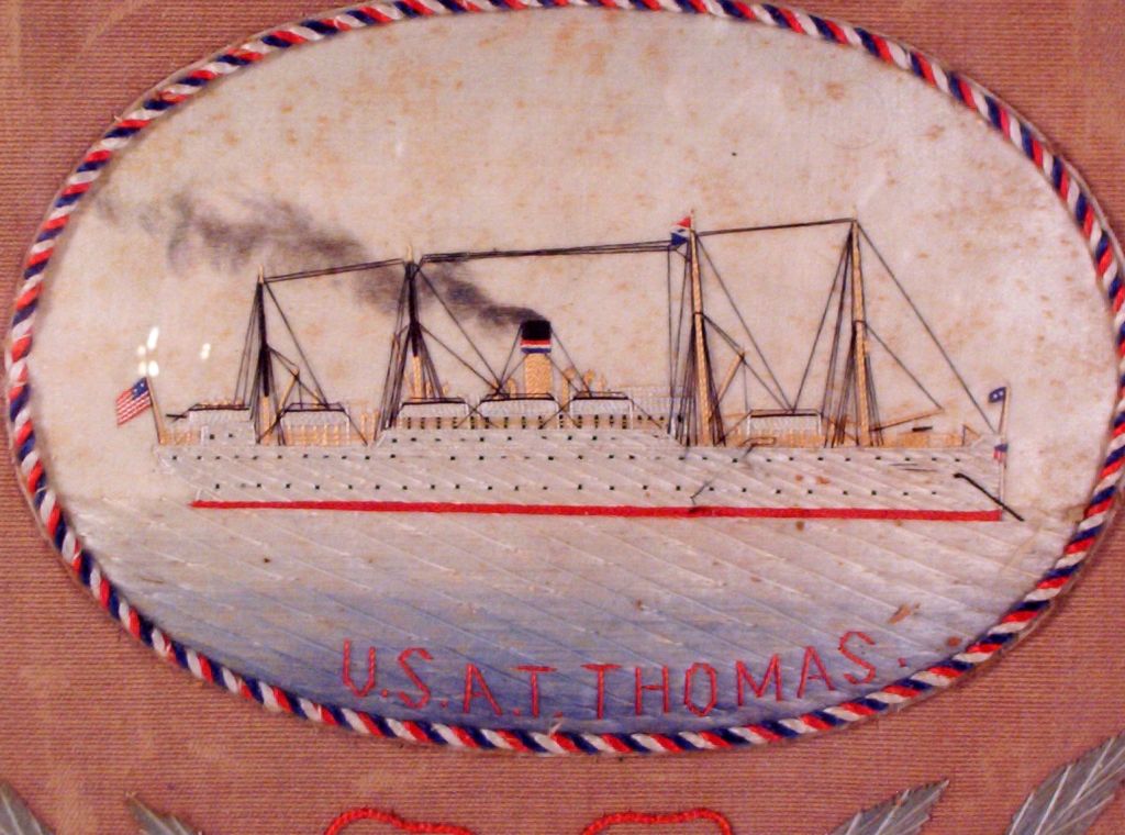 WW1 Memorial String Art on Rice Cloth US A T Thomas Transport Ship WW1 Memorial String Art on Rice Cloth US A T Thomas Transport Ship