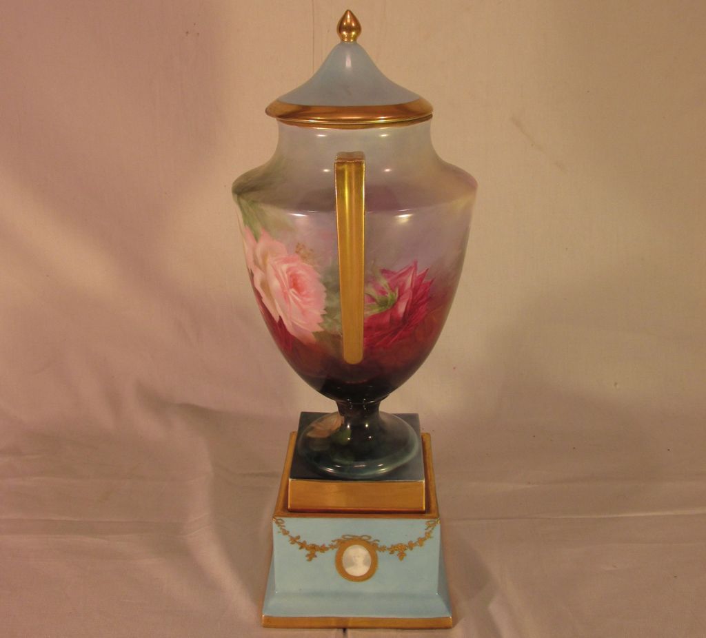 Vintage 1904 Royal Vienna Bolted Palace Urn Roses Vintage 1904 Royal Vienna Bolted Palace Urn Roses